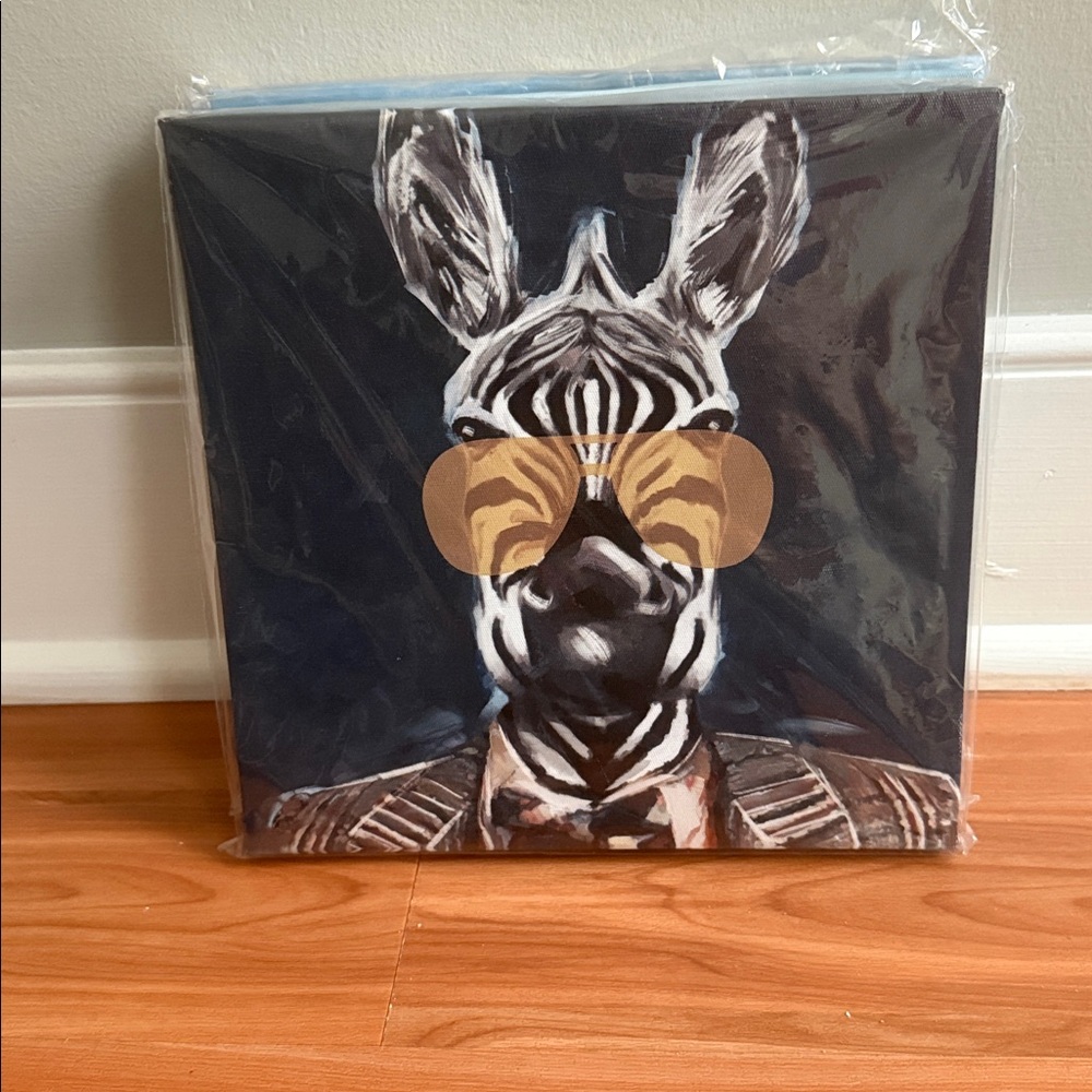 Stylish Zebra Wall Art with Gold Accents